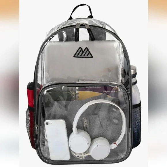 NWT Summit Deluxe Clear Backpack Black - Picture 3 of 7